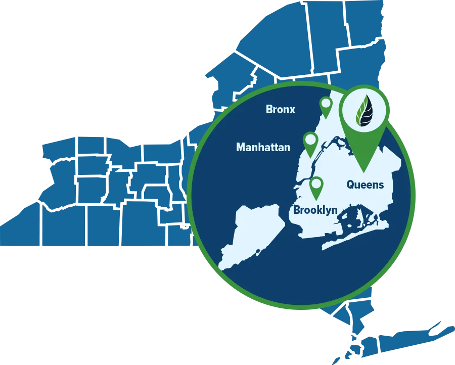 Urban Environmental Service Areas Map Manhattan, Bronx, Queens, Brooklyn NY